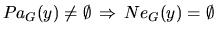 $Pa_G(y)\neq\emptyset   \Rightarrow   Ne_G(y)=\emptyset$