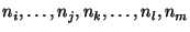 $ n_i,\ldots,n_j,n_k,\ldots,n_l,n_m$