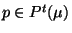 $ p\in
P^t(\mu)$