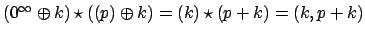 $(0^{\infty} \oplus k) \star ((p) \oplus k) = (k) \star (p + k) =
(k, p + k)$