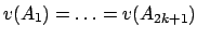 $v(A_1) = \ldots = v(A_{2k+1})$