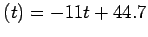 $(t) = - 11t + 44.7$