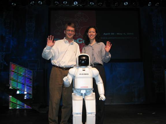 Tuomas, Christina, and ASIMO