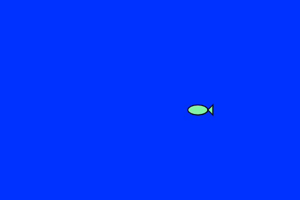 program output showing one fish