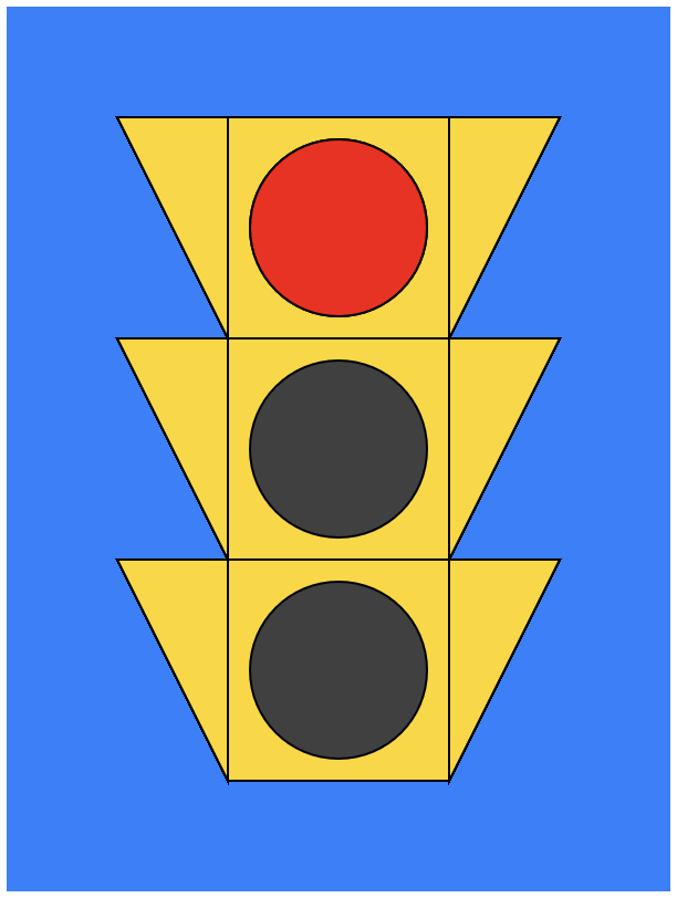 drawing of a red traffic light