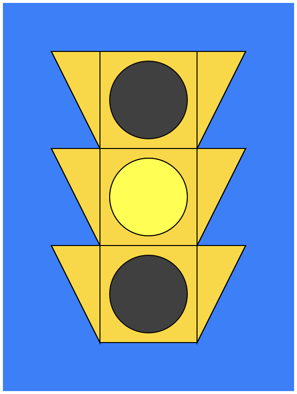 drawing of a yellow traffic light