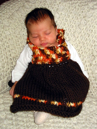 A dress knit by mommy