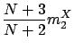 $\displaystyle \frac{N+3}{N+2}m_2^X$