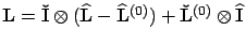 $\mathbf{L} = \mathbf{\check I} \otimes (\mathbf{\widehat L}-\mathbf{\widehat L}^{(0)}) + \mathbf{\check L}^{(0)} \otimes \mathbf{\widehat I}$