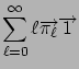 $\displaystyle \sum_{\ell=0}^\infty \ell \Vec{\pi_\ell} \Vec{1}$