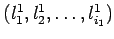 $(l^1_1,l^1_2,\ldots,l^1_{i_{1}})$