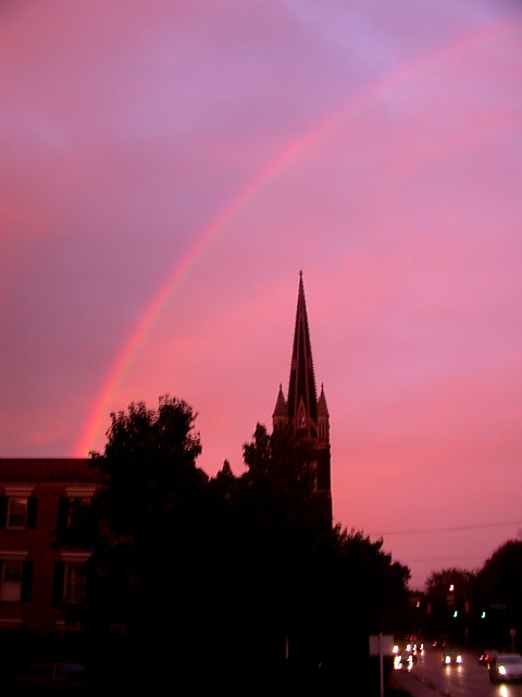 Sunset rainbow, Negley and Fifth avenue.