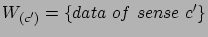 $\displaystyle W_{(c')} = \{ data of sense c'\}$