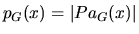 $p_G(x) = \vert Pa_G(x)\vert$