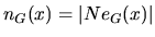 $n_G(x) = \vert Ne_G(x)\vert$