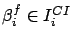 $ \beta_i^f \in I^{CI}_i$