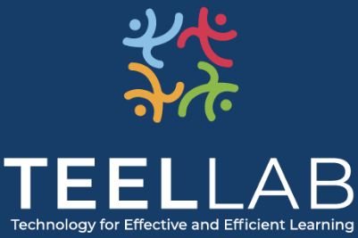The logo of the Technology for Effective and Efficient Learning Lab on a blue background.