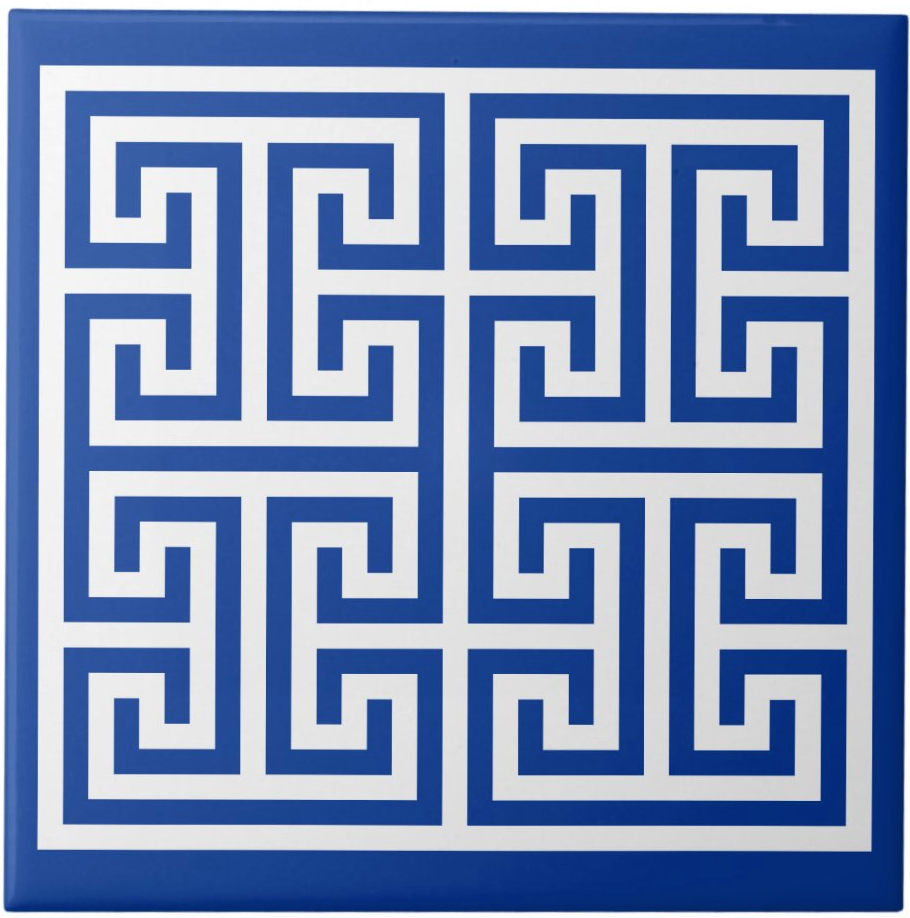 Image of Greek key pattern on ceramic tile