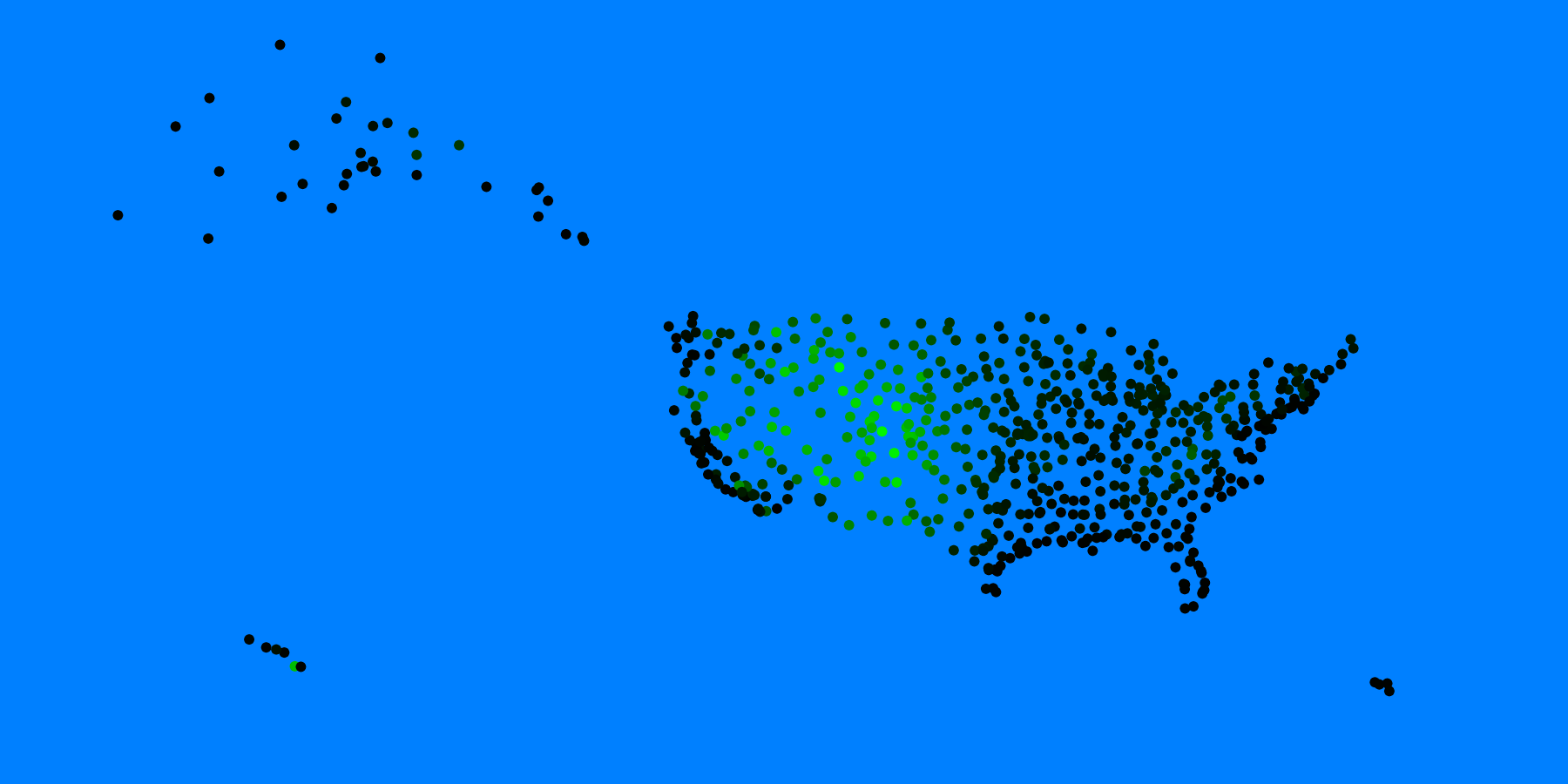 Simple elevation map using circles for elevation level