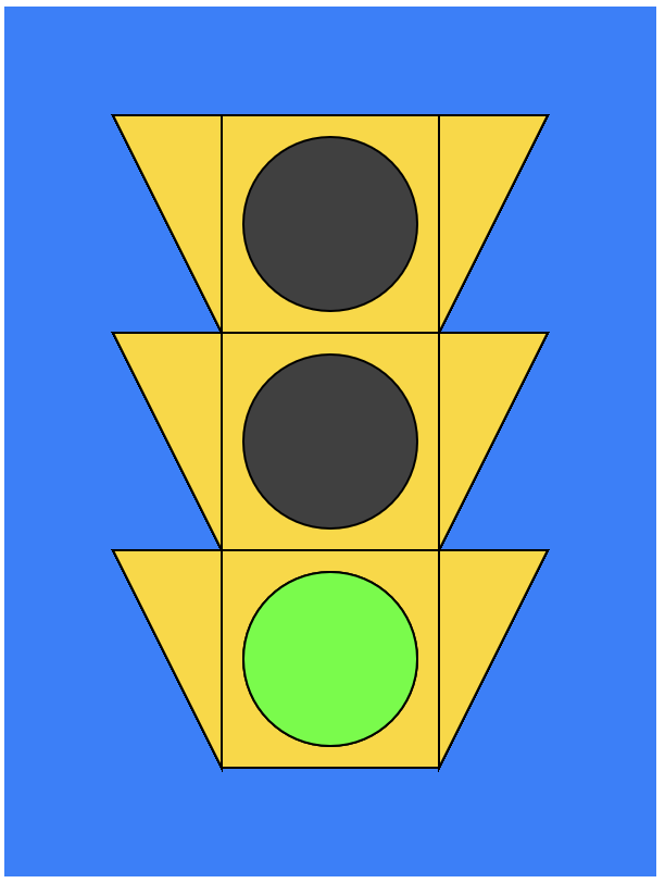 drawing of a green traffic light