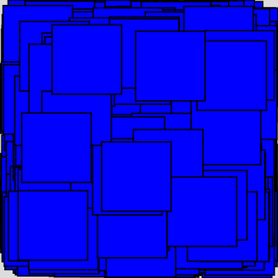 Imager of layers of four blue squares