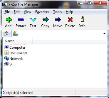 First step using 7-zip