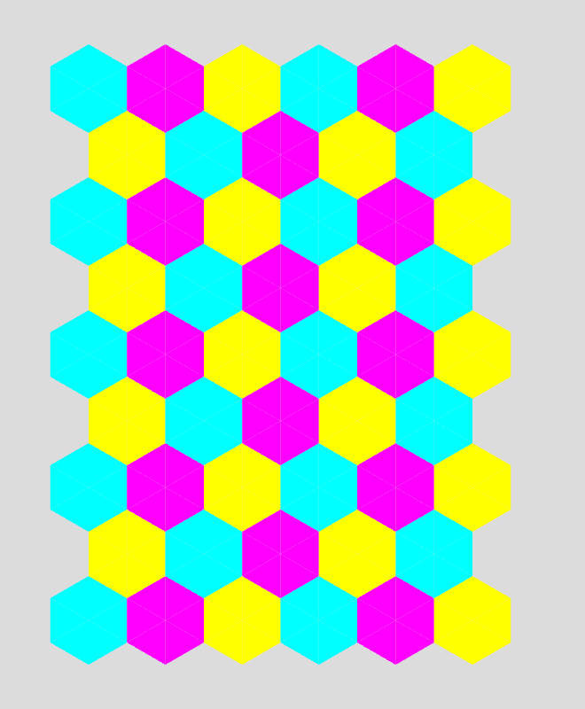 Grid of nested color hexagons