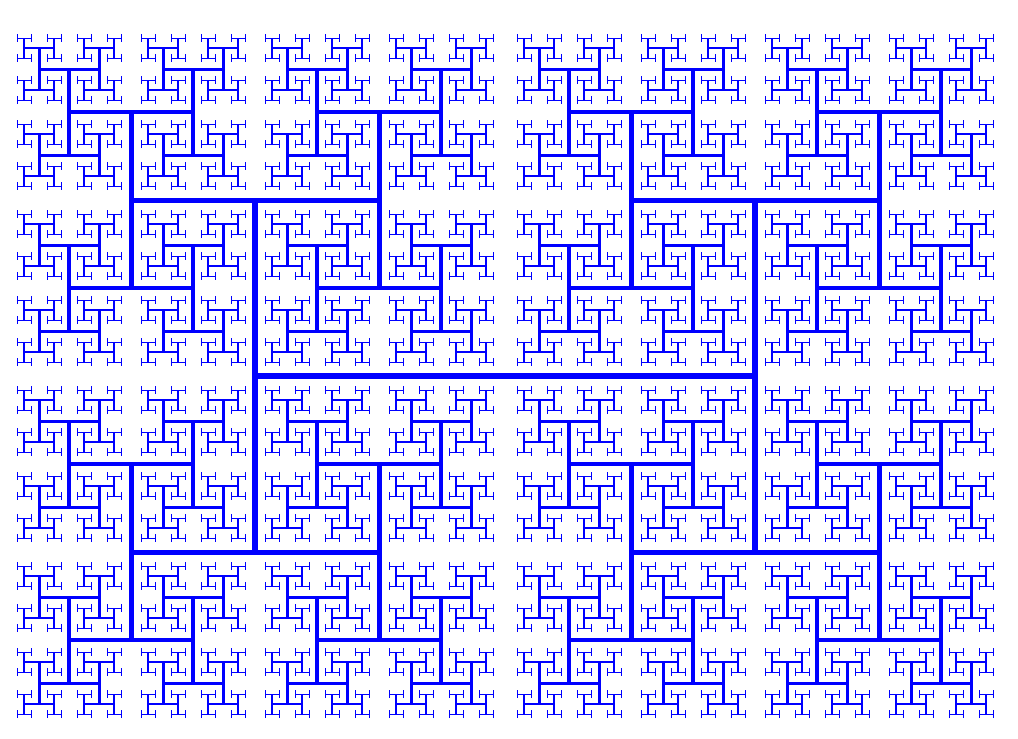 Fractal H-Tree with depth = 5 