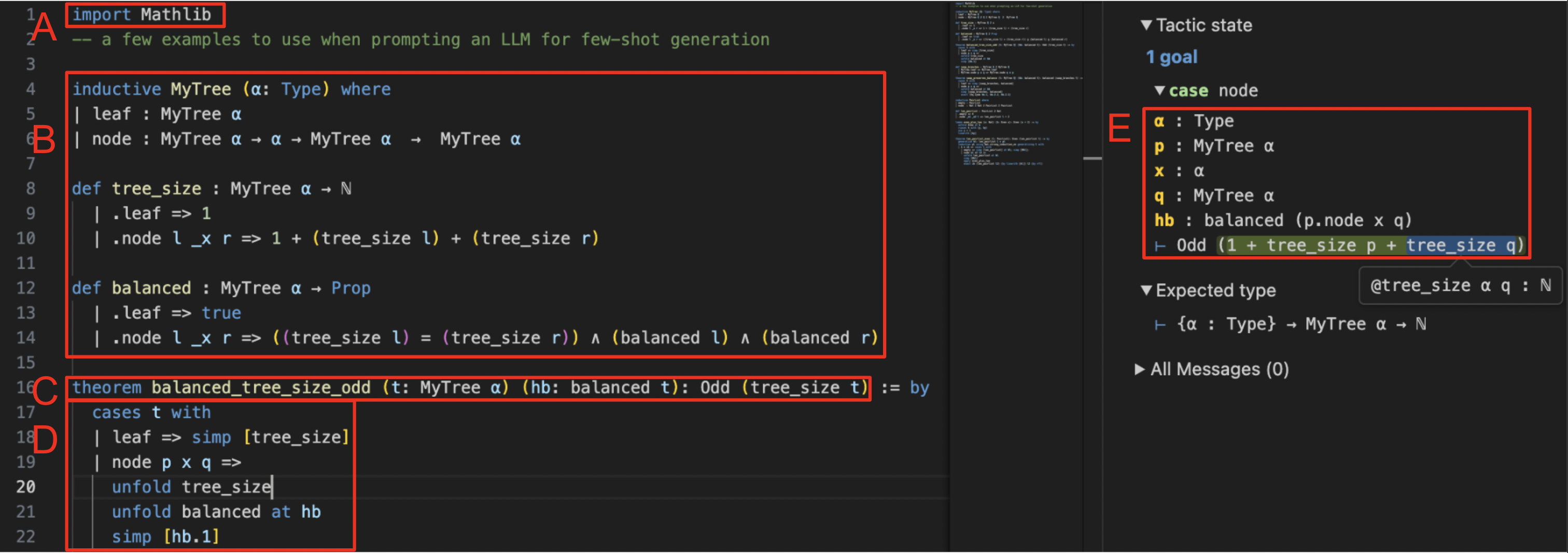 Example Lean environment showing file context, imports, and proof state