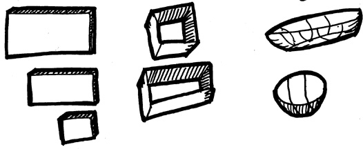 Sketch of boat block pieces