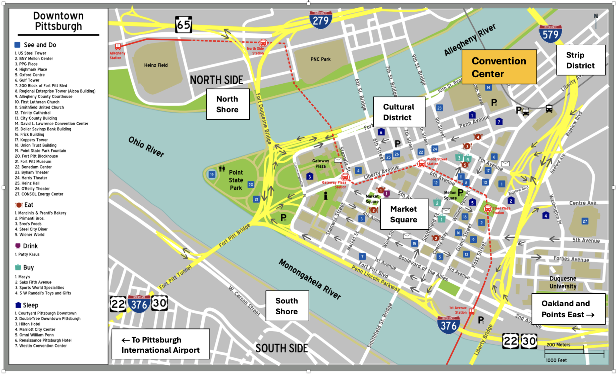 Map of Downtown Pittsburgh