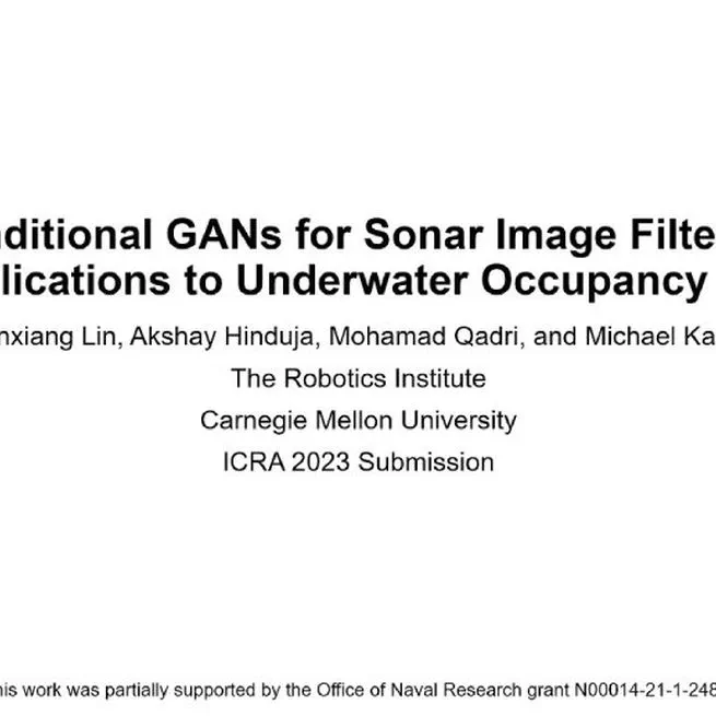 Conditional GANs for Sonar Image Filtering with Applications to Underwater Occupancy Mapping